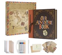 Remowith Scrapbook Kit, 25.5x25.5cm DIY Photo Album Supplies Hardcover Kraft Paper with 20 Sheets 40 Khaki Pages, Creative Craft Gift with Accessories for Anniversary, Wedding, Birthday, Travel