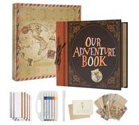 Remowith Scrapbook Kit, 30.5x30.5cm DIY Photo Album Supplies Hardcover Kraft Paper with 40 Sheets 80 Khaki Pages, Creative Craft Gift with Accessories for Anniversary, Wedding, Birthday, Travel