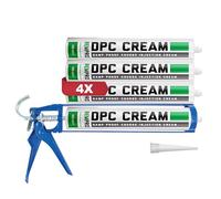 Rempro DPC Damp Proofing Course Cream Kit (4 x 400ml + Caulking Gun)- Barrier Treatment & Control of Rising Damp in Walls - BBA Certified