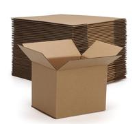 Rempry 40 Pack 4x4x3 Shipping Boxes Brown, Small Corrugated Cardboard Box for Mailing, Packaging Small Business, Kraft Mailer Boxes