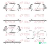 Brake pads 1st front axle 1910.02 REMSA for KIA HYUNDAI