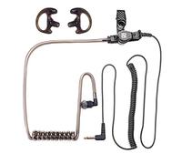 Remtise 2 Pack 3.5mm Receiver/Listen Only Acoustic Tube Headset Earpiece with One Pair Medium Earmolds for Two-Way Radios/Walkie Talkie Speaker Mics (Black)