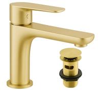 Remus Gold Basin Mono Tap Single Lever Swivel Handle Basin Mixer Sink Tap Inc Click Clack Waste