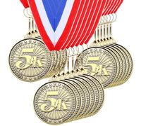 Remuuly 30 Pcs Award Medals Bulk 2'' Gold Trophy Award Winner Metal First Place with Neck Ribbons Award Prize Gift for Tournaments Match Sports Competition Teams Adult (5k Run Race Walk)