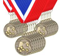 Remuuly 30 Pcs Cornhole Award Medals Bulk 2'' Corn Hole Trophy Award with Neck Ribbons Gold Winner Metal for Tournaments Prize Field Day Games Family Reunions BBQ Tailgating