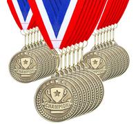 Remuuly 30 Pcs Gold Medals Bulk 2'' Basketball Soccer Baseball Volleyball Football Lacrosse Kickball Cheer Bowling Trophy Medals for Awards for Sports Participation Winner Gift(Gold,Champion)