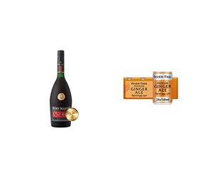 Rémy Martin "Remy Ginger" Cocktail Bundle 24 serves - Rémy Martin VSOP, Cognac Fine Champagne 70 ever-Tree Refreshingly Light Ginger Ale 8 x 150ml (Pack of 3, Total 24 cans)