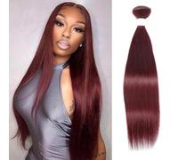 REMY Red Human Hair Bundles 99j Bundles Straight Hair 50.8 cm 1 Bundle Unprocessed Brazilian Virgin Hair Human Hair Bundles for Black Women