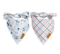 Remy+Roo X Boon Ties Dog Bandanas - 2 Pack | Premium Durable Adjustable Polyester Fabric | Patented Shape Boy & Girl Dog Bandanas | Pack of Bandanas for Dogs (Small)