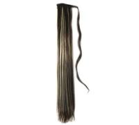 RemyHaar.eu - 60 cm Hairpiece Ponytail Braid Hair Extension Straight - 60 cm 24 Inches (100 g Band), 2/613# (Dark Brown Streaked)
