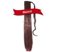 RemyHaar.eu - 60 cm Hairpiece Ponytail Braid Hair Extension Straight - 60 cm 24 Inches (100 g Band), Wine Red
