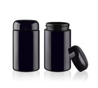 Remzndy 2 Pack Black Ultraviolet Glass Jars UV Protection Airtight Smell Proof Leak-Proof Storage Jars 5oz (150ml) for Coffee Tea Spices Herbs Cosmetics and More