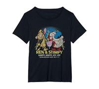 Ren and Stimpy Happy Happy Joy Joy Since 1991 T-Shirt, Women's Plus, Black, 5X