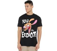 Ren And Stimpy You Eediot! Unisex T Shirt, Black, Medium