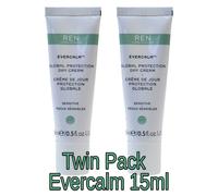 Ren Evercalm Global Protection Day Cream for Sensitive Skin - Travel Set (2 x 15ml, 30ml total)