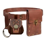 Ren Faire Costume Accessories Medieval Belt Pouch Coin Purse Skirt Hike Sets Festival Halloween Casual Fanny Pack Waist Bag, 2New-Brown, Standard, Renaissance Costume Sets