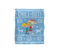Ren & Stimpy Chill Out Silky Touch Super Soft Throw Blanket 152 X 127 cm in White Ren & Stimpy White 152 X 127 cm