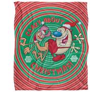 Ren & Stimpy Crazy About Christmas Silky Supersoft Blanket Multicoloured (One Size)