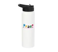 Ren-World 28 People's Dream Peace All World Diversity Heart Cherry Blossom Honey Bee Stainless Steel Insulated Water Bottle