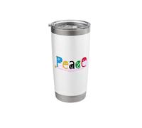 Ren-World 28 People's Dream Peace All World Diversity Heart Cherry Blossom Honey Bee Stainless Steel Insulated Tumbler