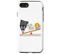 Ren-World 39 Zen Munch-1/5 Scream of Munch Namahage Rabbit Heart Buddhist Teachings Recitation Words Self-Solving Case for iPhone SE (2020) / 7 / 8