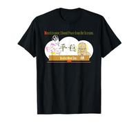 Ren-World 40 Zen Munch-2/5 Munch Animal Japanese Dormitory Rabbit Heart Buddhist Peaceful Self-Solving Magatama T-Shirt