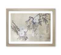 Ren Yi Japanese Art 2 Asian Japanese Framed Print | A3 Oak Framed Wall Art | Ready to Hang | Asian Nature Picture | Living Room Bedroom Lounge Office