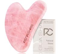 Rena Chris 100% Natural Rose Quartz Gua Sha Stone, Face Guasha Tool for Jawline Sculpting and Puffiness Reducing, Gua Sha Massage Tool Suitable for Daily Skin Care Routine (Pink)