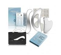 Rena Chris Face & Body Gua Sha Bundle - Heart-Shaped Facial Gua Sha Tool + 2 Muscle Scraper Tools
