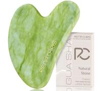 Rena Chris Gua Sha Facial Tools, Natural Jade Gua Sha Stone, Face Guasha Tool for Jawline Sculpting and Puffiness Reducing, Guasha Massage Tool, Skin Care Gift - Mint Green