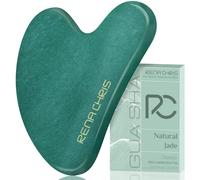 Rena Chris Gua Sha Facial Tools, Natural Jade Gua Sha Stone, Face Guasha Tool for Jawline Sculpting and Puffiness Reducing, Guasha Massage Tool, Skin Care Gift - Green