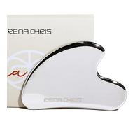 Rena Chris Gua Sha Tool - Stainless Steel Massage Tool for Jawline Sculpting, Puffiness Reduction & Lymphatic Drainage, Spa-Quality Face Sculptor for Skincare & Beauty Therapy (Silver)