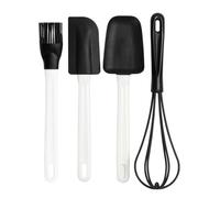 rena germany 4-Piece Baking Tool Set - Kitchen Aid for Baking - Baking Accessories Made of Silicone and Plastic - Dough Scraper, Pastry Brush, Whisk and Mixing Spoon - Made in Germany
