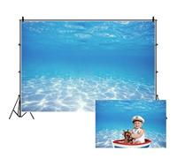 Renaiss 7x5ft Under The Sea Backdrop Underwater World Deep Sea Sunlight Blue Water Sun Ray Photography Background for Aquarium Theme Baby Shower Birthday Party Decor Photo Studio Props
