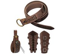 Renaissance Accessories, Medieval Waist Pouch, Vintage Leather Belt Bag, 7.68x9.45x6.69 Inches, Classic Hands Free Carry Design, Ideal for Cosplay Festival Themed Event Renaissance Fair Use