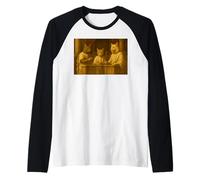 Renaissance Art Inspired Cat Illustration - Fun Cute Raglan Baseball Tee