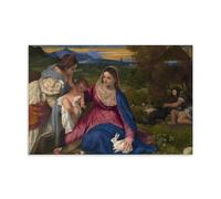 Renaissance Artwork Madonna of The Rabbit by Titian - Wall Decor with Mary, Jesus And Rabbit Decorative Painting Canvas Wall Art Living Rooms Bedroom Painting Unframe-style 20x30inch(50x75cm)