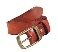Renaissance Belt Fashion Leather Retro Handmade Copper Buckle Men's Belt Luxury Jeans Wide(100cm,Maroon)