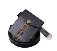 Renaissance Belt Medieval Faux Leather Belt Bag with Ring, Renaissance Cosplay Pouch, Vintage Viking Retro Unisex(Color1)