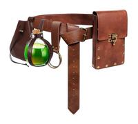 Renaissance Belt Pouch Coin Purse Potion Bottle Skirt Hike Set Medieval Festival Costume Accessories for Halloween, 4-Brown, One Size, Medieval