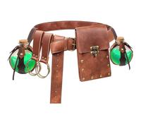Renaissance Belt Pouch Coin Purse Potion Bottle Skirt Hike Set Medieval Festival Costume Accessories for Halloween, B2k-brown, One Size, Medieval