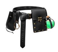 Renaissance Belt Pouch Coin Purse Witch Alchemist Potion Bottle Vilas Hook Set Medieval Festival Costume Accessories (Bottle Pouch-Black)