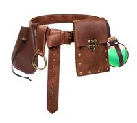 Renaissance Belt Pouch Coin Purse Witch Alchemist Potion Bottle Vilas Hook Set Medieval Festival Costume Accessories (Bottle Pouch-Brown)