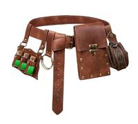 Renaissance Belt Pouch Coin Purse Witch Alchemist Potion Bottle Vilas Hook Set Medieval Festival Costume Accessories, Vails-brown, Standard, Medieval Renaissance