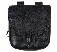 Renaissance Belt Pouch for LARP & Cosplay - Black 8×7”