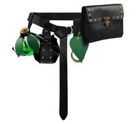 Renaissance Belt Pouch For Women Medieval Steampunk Leather Coin Purse With Adjustable Strap Skirt Hanger Costume Accessories For Festival LARP, 2-black, Medieval