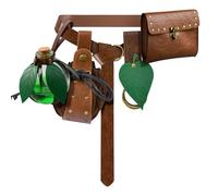 Renaissance Belt Pouch For Women Medieval Steampunk Leather Coin Purse With Adjustable Strap Skirt Hanger Costume Accessories For Festival LARP, 2-Brown, Medieval