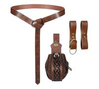 Renaissance Belt Pouch | Medieval Pirate Cosplay Accessories for LARP | Cork Potion Bottle Skirt Hikke Set | Cosplay Purse Outfit Supplies for Women Adults Convention Theater Stage Photoshoot Party