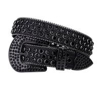 Renaissance Belt Studded Rhinestone Belts Women Fashion Belt Shiny Leather(105CM)
