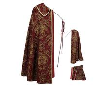 Renaissance Cape, Elegant Medieval Costume for the Shoulder with Brocade Pattern, Capes Especially for Men, for Cosplay, Festival, Halloween and Role Play, Theatre Performance